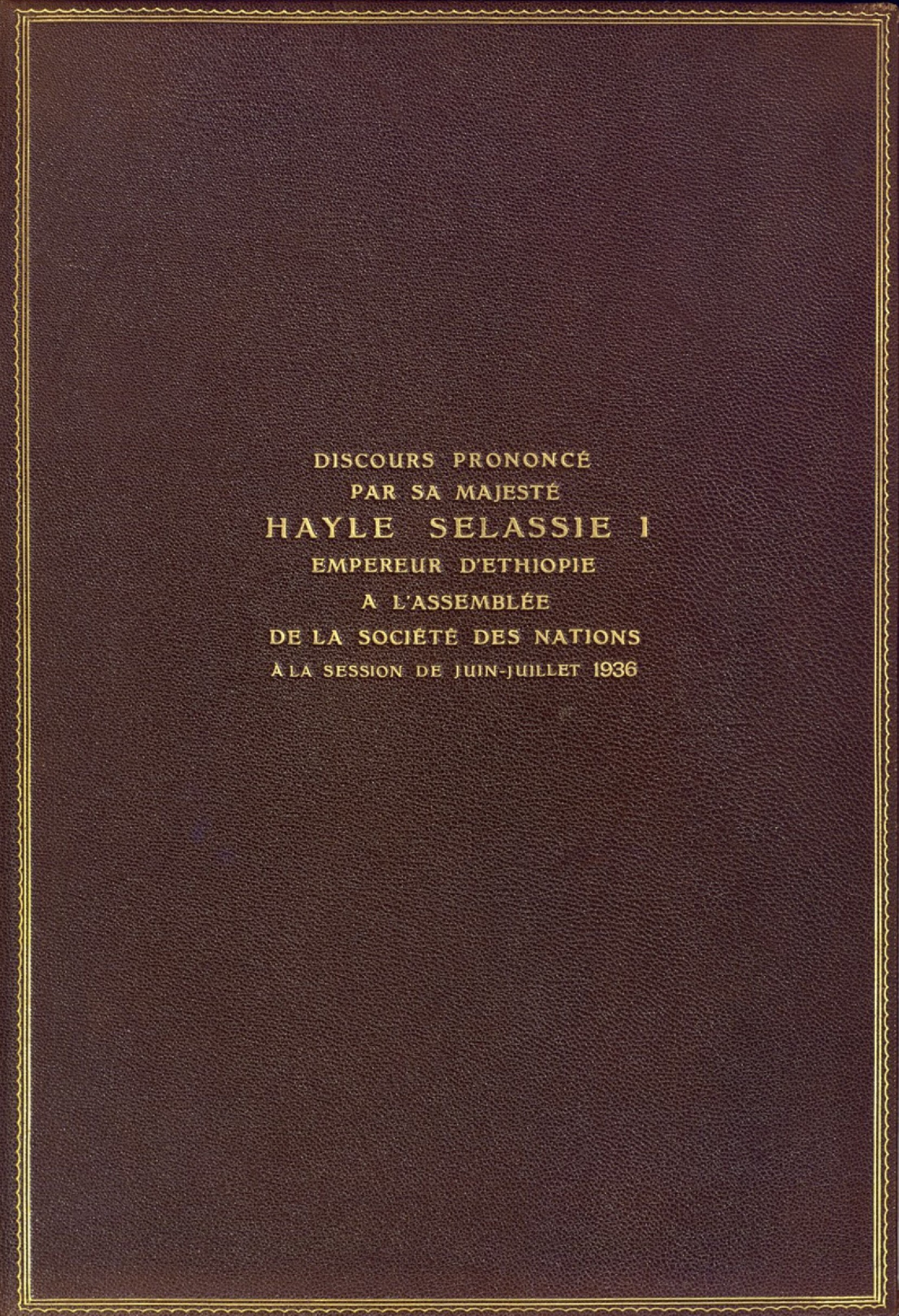 Cover of The original document of the speech of Emperor Haile Selassie I